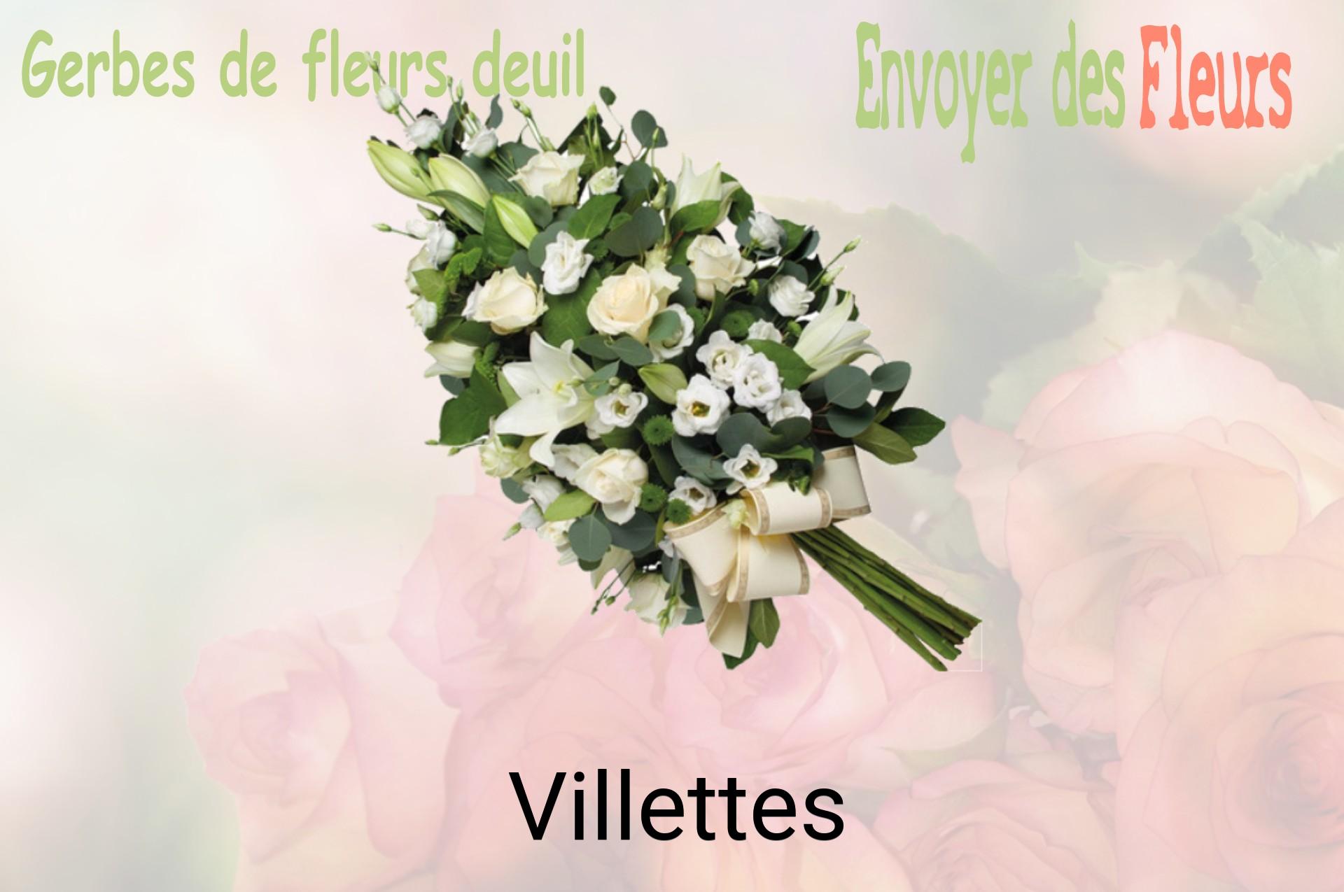 Gerbe de fleurs de deuil livrée à Villettes